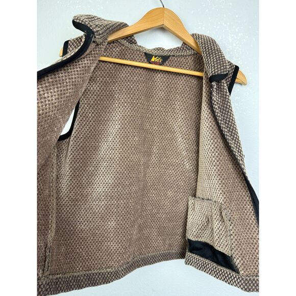 REI Quilted Vest Women's XL Brown Black Textured Full Zip Collar Pocket - Picture 2 of 6